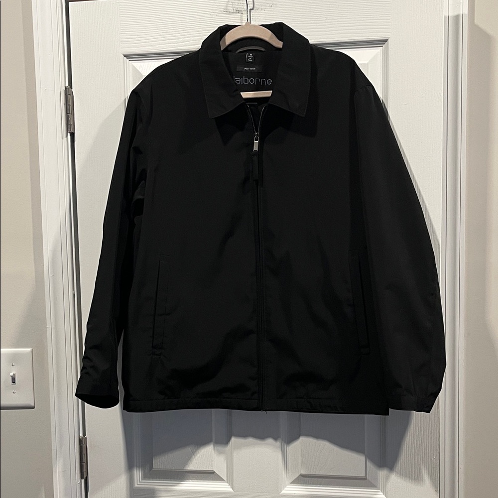 Poly Tech Claiborne Men's Classic Black Lightweight Jacket‎ 4 pockets. Size M